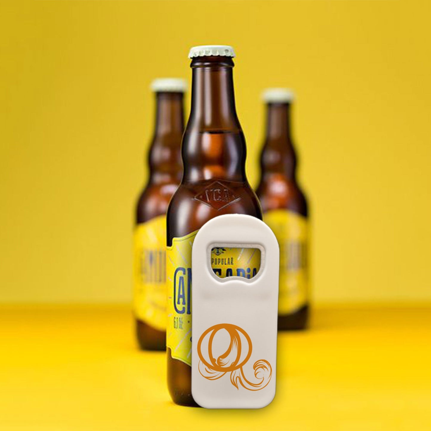 Personalized Bottle Opener Magnet, Monogram Letter Design, Custom 1.77x4.33 Inch Magnet, Elegant Bar or Kitchen Accessory, Unique Gift Idea