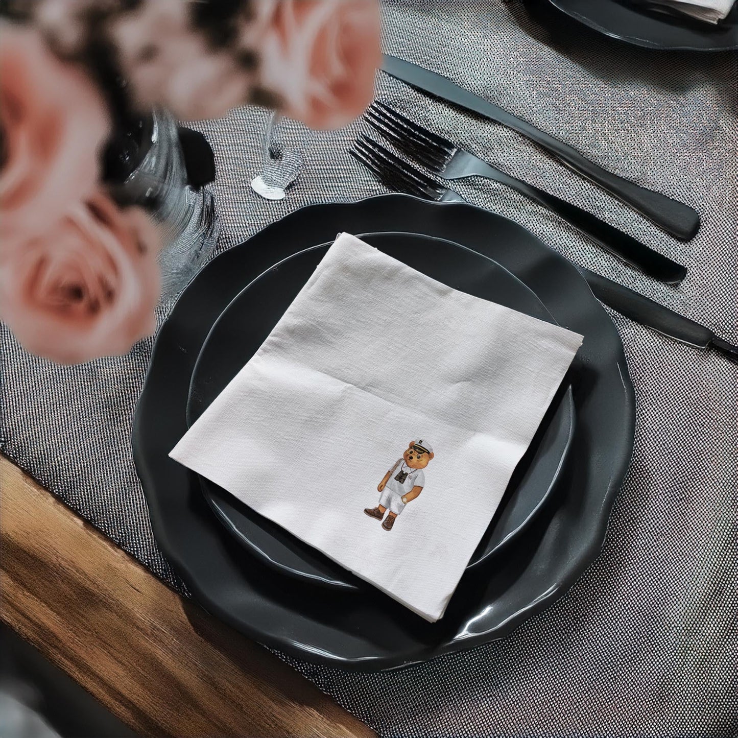 Personalized Cute Teddy Bear Paper Napkins 15x15 Inch | Adorable Custom Party Decor | 30 Unique Bear Designs for Events & Birthdays