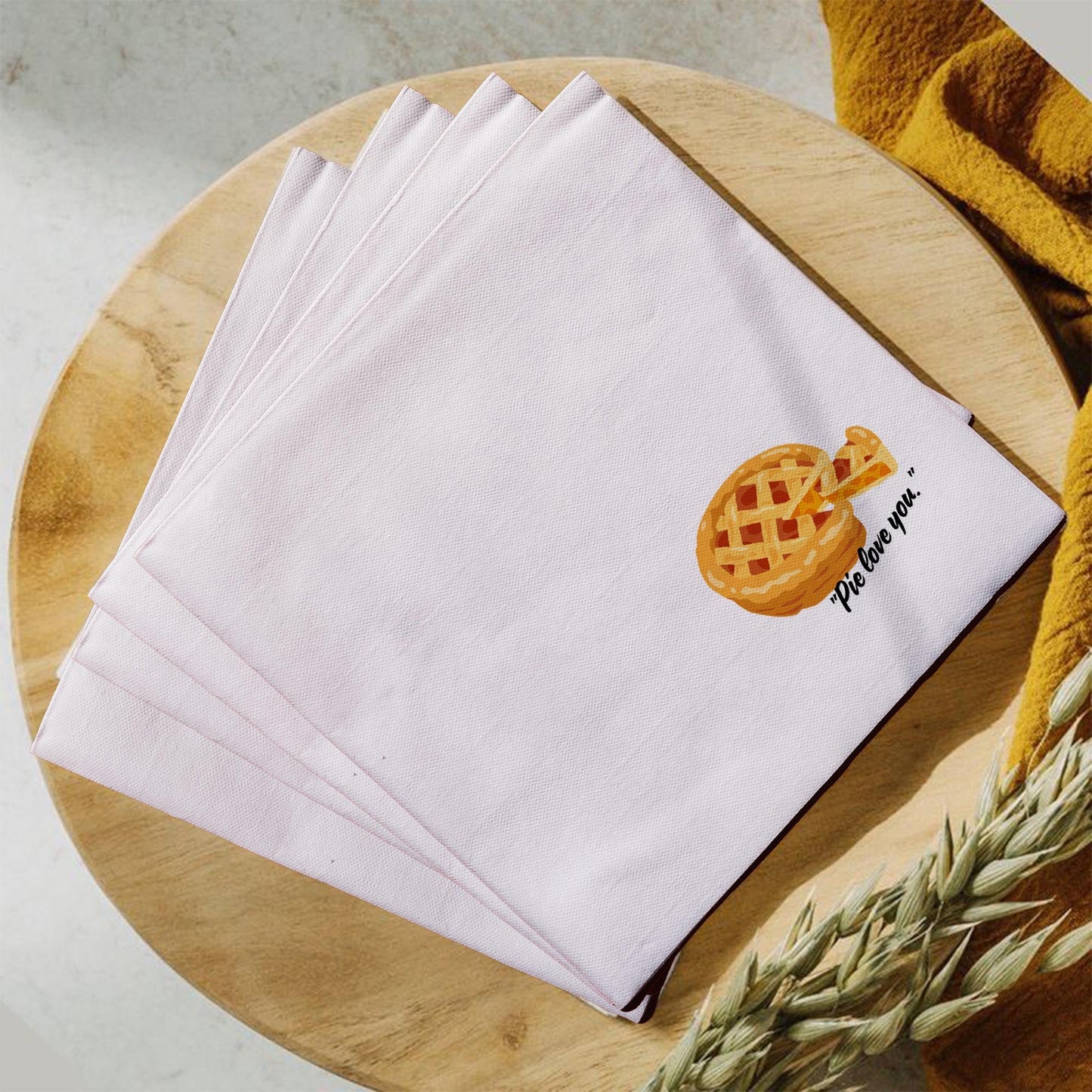 Personalized Apple Pie Printed Paper Napkins 15x15 Inch | Custom Party Napkins | 30 Unique Apple Pie Designs | Holiday, Event Decor
