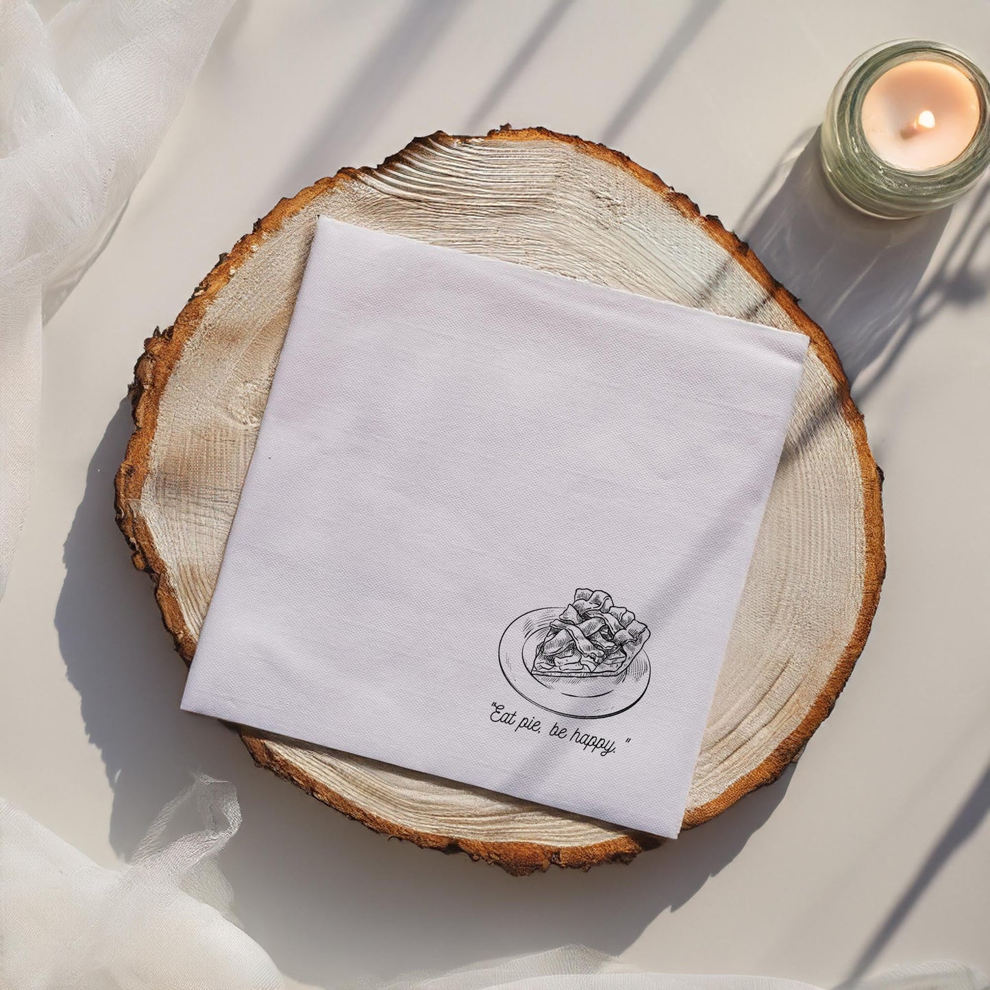 Personalized Apple Pie Printed Paper Napkins 15x15 Inch | Custom Party Napkins | 30 Unique Apple Pie Designs | Holiday, Event Decor