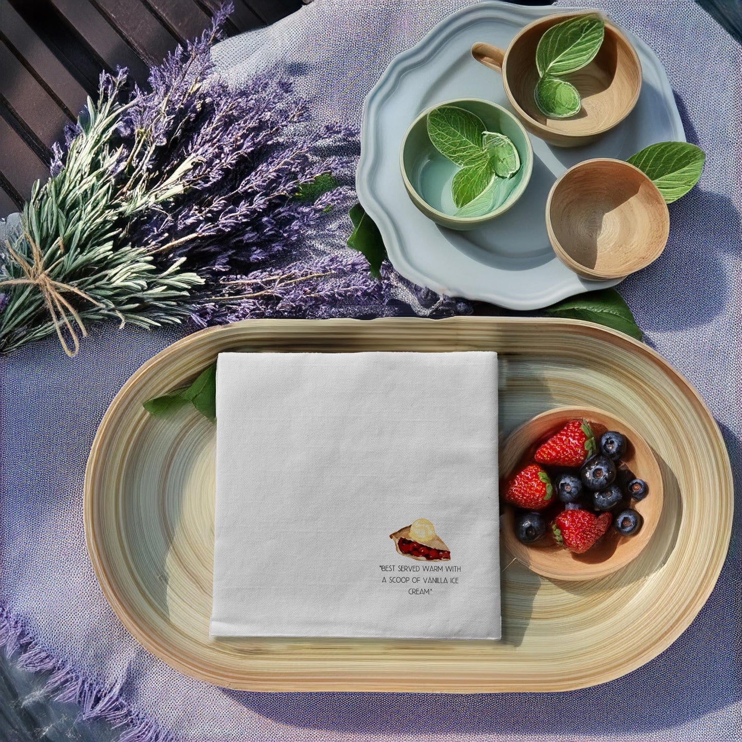 Personalized Apple Pie Printed Paper Napkins 15x15 Inch | Custom Party Napkins | 30 Unique Apple Pie Designs | Holiday, Event Decor