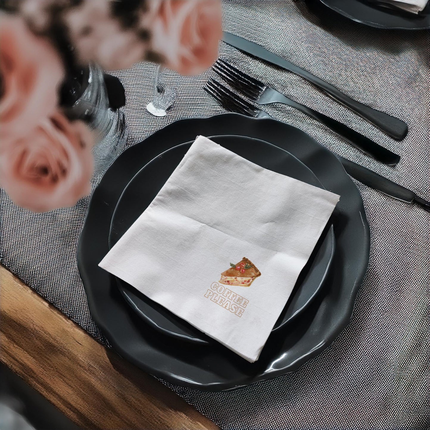 Personalized Apple Pie Printed Paper Napkins 15x15 Inch | Custom Party Napkins | 30 Unique Apple Pie Designs | Holiday, Event Decor