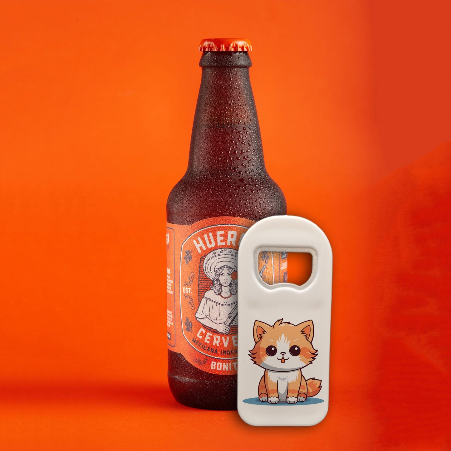 Personalized Bottle Opener Magnet, Adorable Pet Cat or Dog Design, Custom 1.77x4.33 Inch Magnet, Fun Gift for Pet Lovers, Unique Bar Accessory