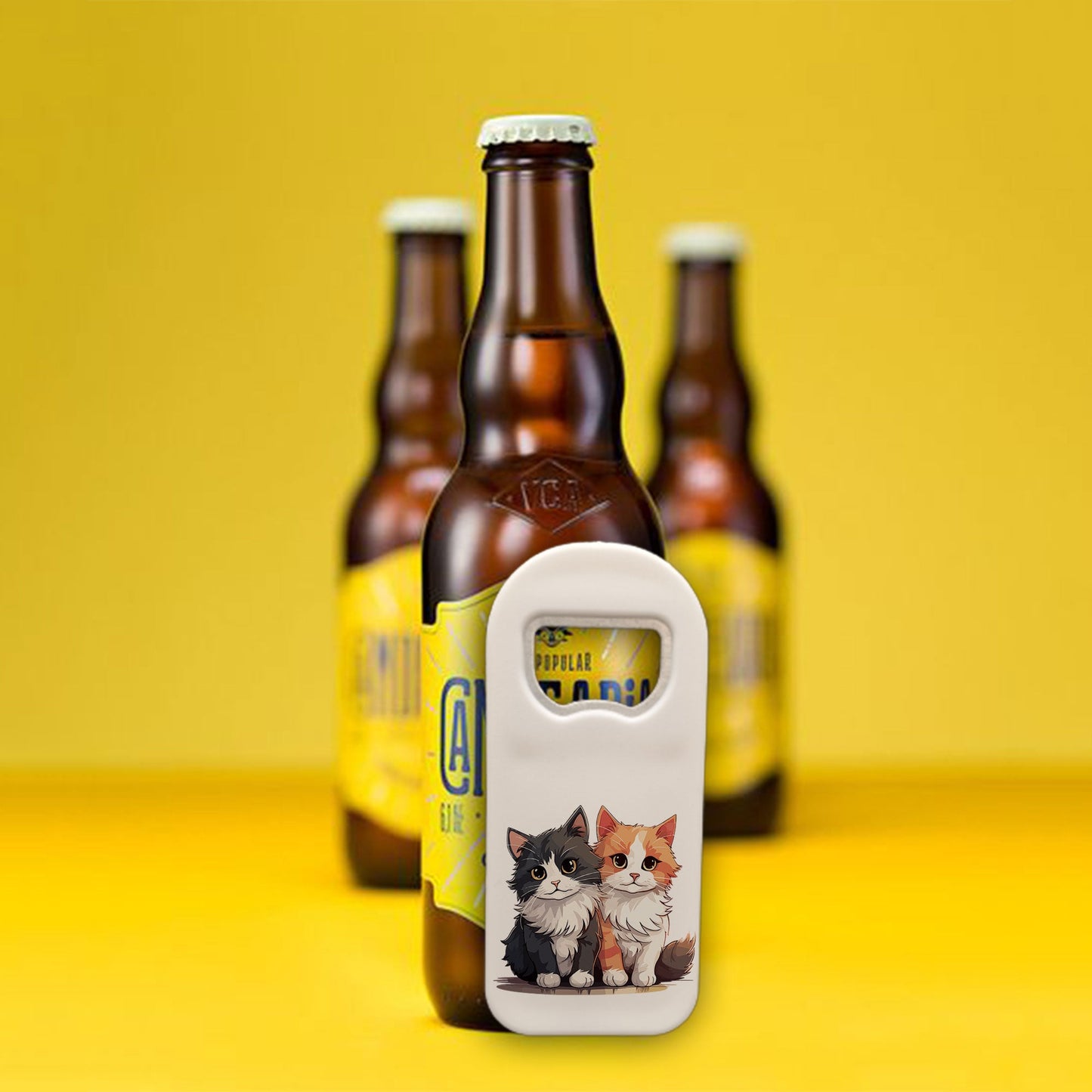 Personalized Bottle Opener Magnet, Adorable Pet Cat or Dog Design, Custom 1.77x4.33 Inch Magnet, Fun Gift for Pet Lovers, Unique Bar Accessory