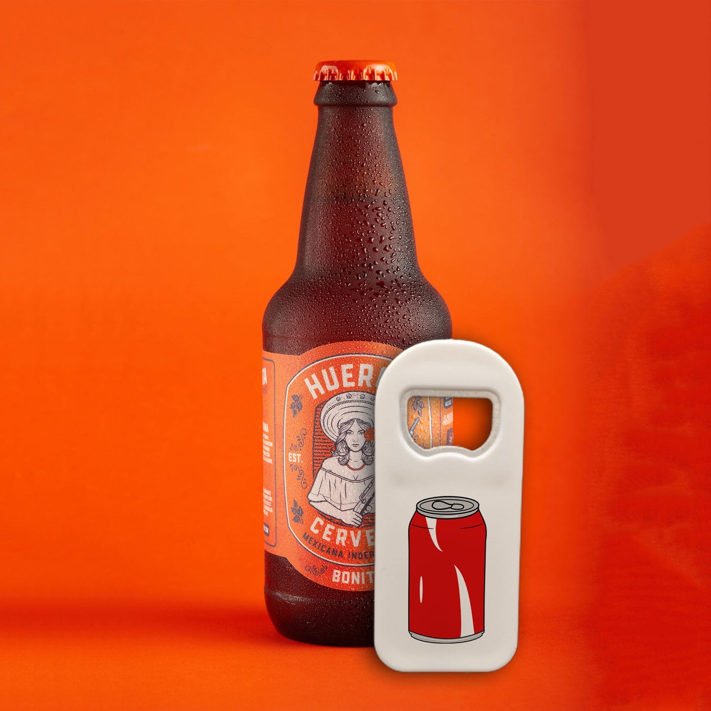 Personalized Bottle Opener Magnet, Coke Can Design, Custom 1.77x4.33 Inch Magnet, Unique Soda-Themed Bar Accessory or Gift Idea