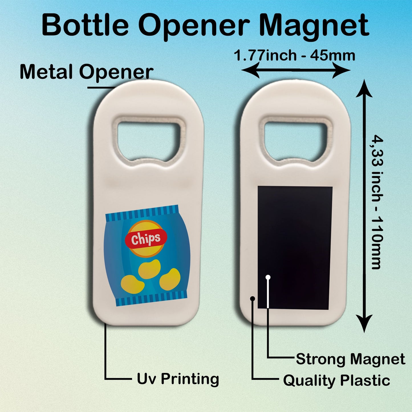 Personalized Bottle Opener Magnet, Coke Can Design, Custom 1.77x4.33 Inch Magnet, Unique Soda-Themed Bar Accessory or Gift Idea