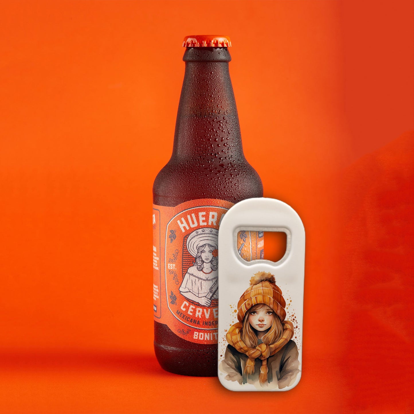 Personalized Bottle Opener Magnet, Thanksgiving Pumpkin Design, Custom 1.77x4.33 Inch Magnet, Festive Bar or Kitchen Accessory, Holiday Gift Idea