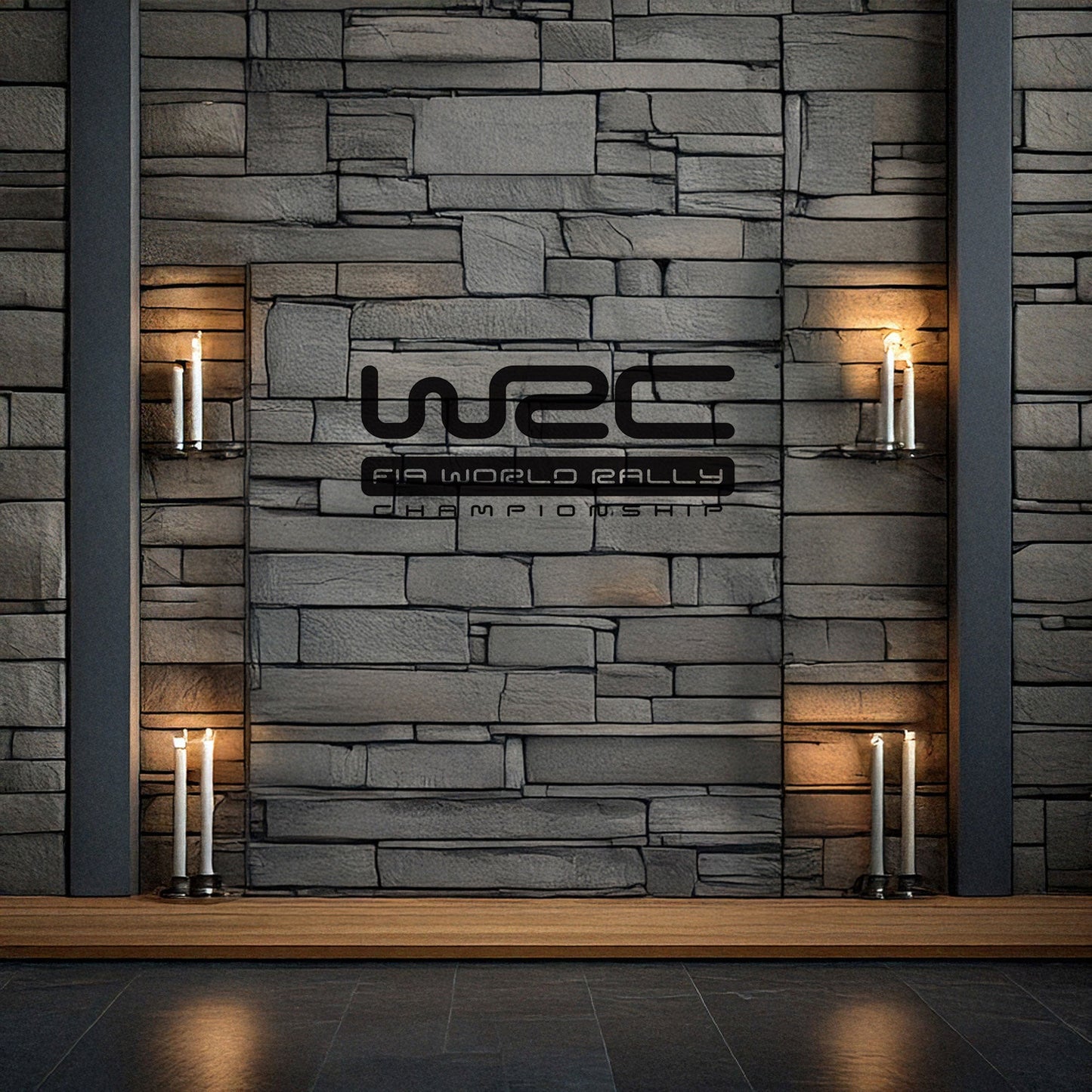 Laser Cut Metal Wall Decor, Matte Black WRC Design, Motorsport Wall Art, FIA Rally Championship Decor, Car Enthusiast Gift, Garage Decor