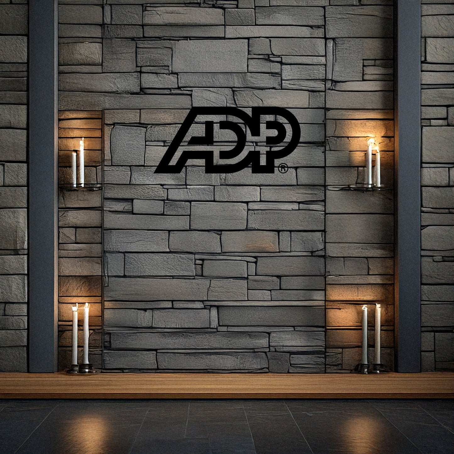 Laser Cut Metal Wall Decor, ADP Logo Design, Black Metal Wall Art, Business Brand Decor, Office Wall Accent, Modern Workplace Gift
