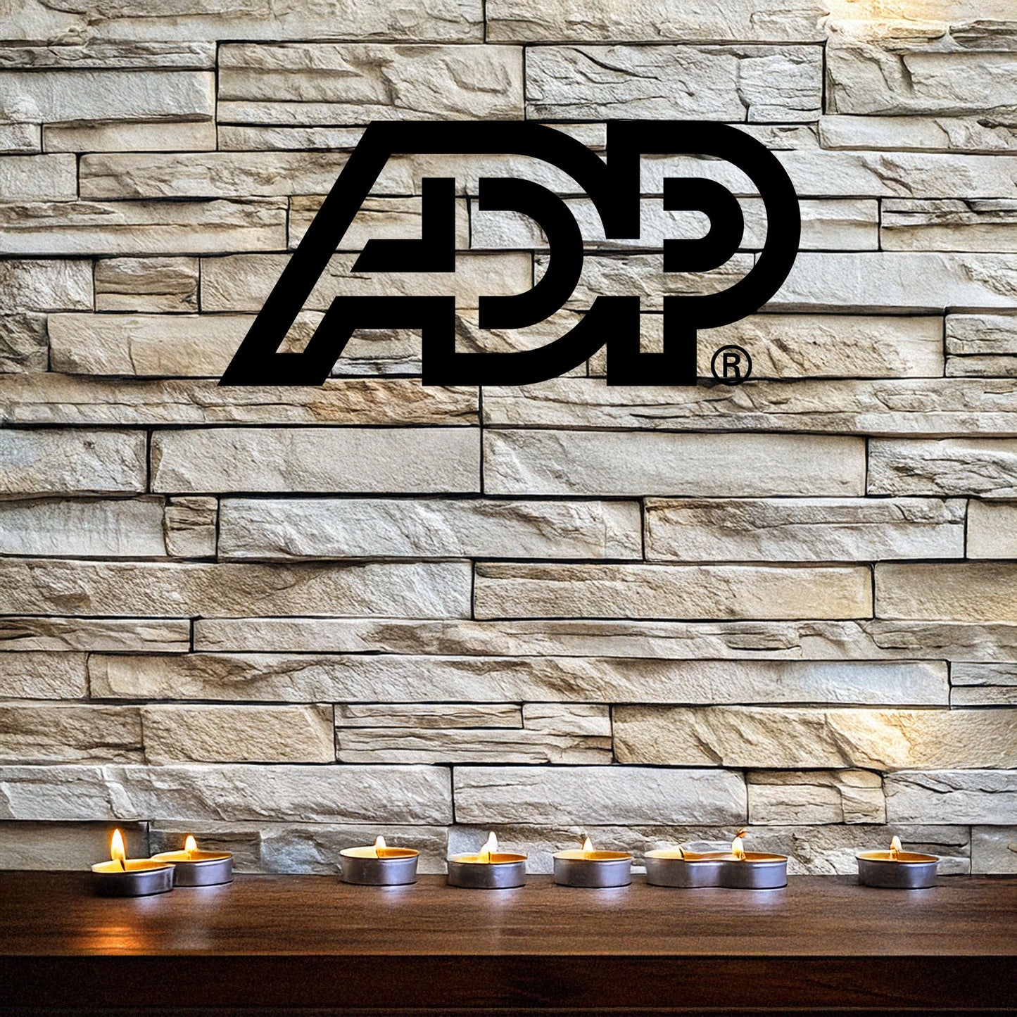Laser Cut Metal Wall Decor, ADP Logo Design, Black Metal Wall Art, Business Brand Decor, Office Wall Accent, Modern Workplace Gift