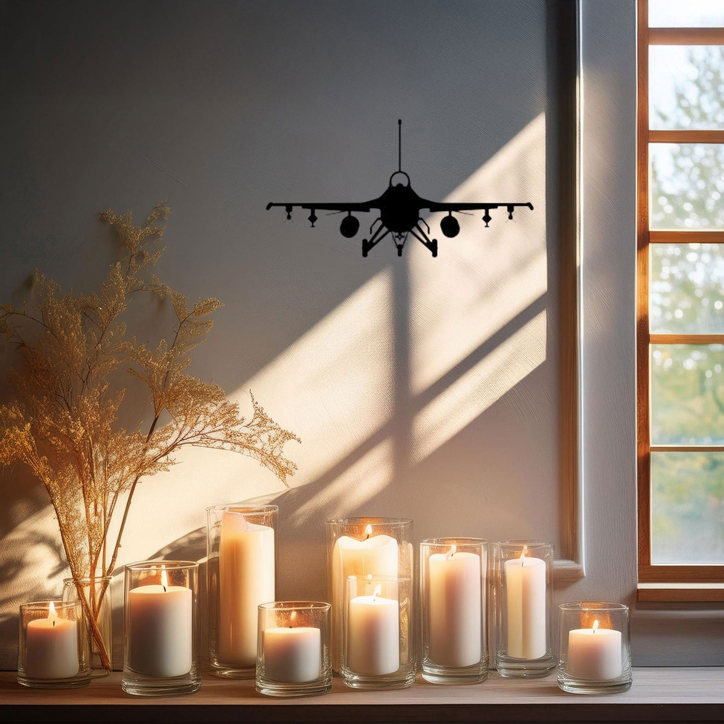 Laser Cut Metal Wall Decor, Fighter Jet Plane Design, Black Metal Wall Art, Aviation Decor Gift, Pilot Room Accent, Airplane Enthusiast Wall Art