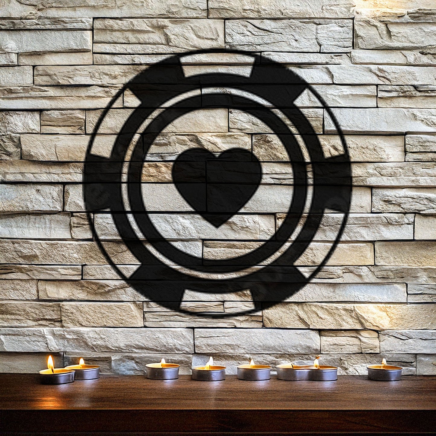 Laser Cut Metal Wall Decor, Poker Chip Hearts Design, Black Casino Wall Art, Game Room Accent, Matte Black Wall Decor, Poker Enthusiast Gift