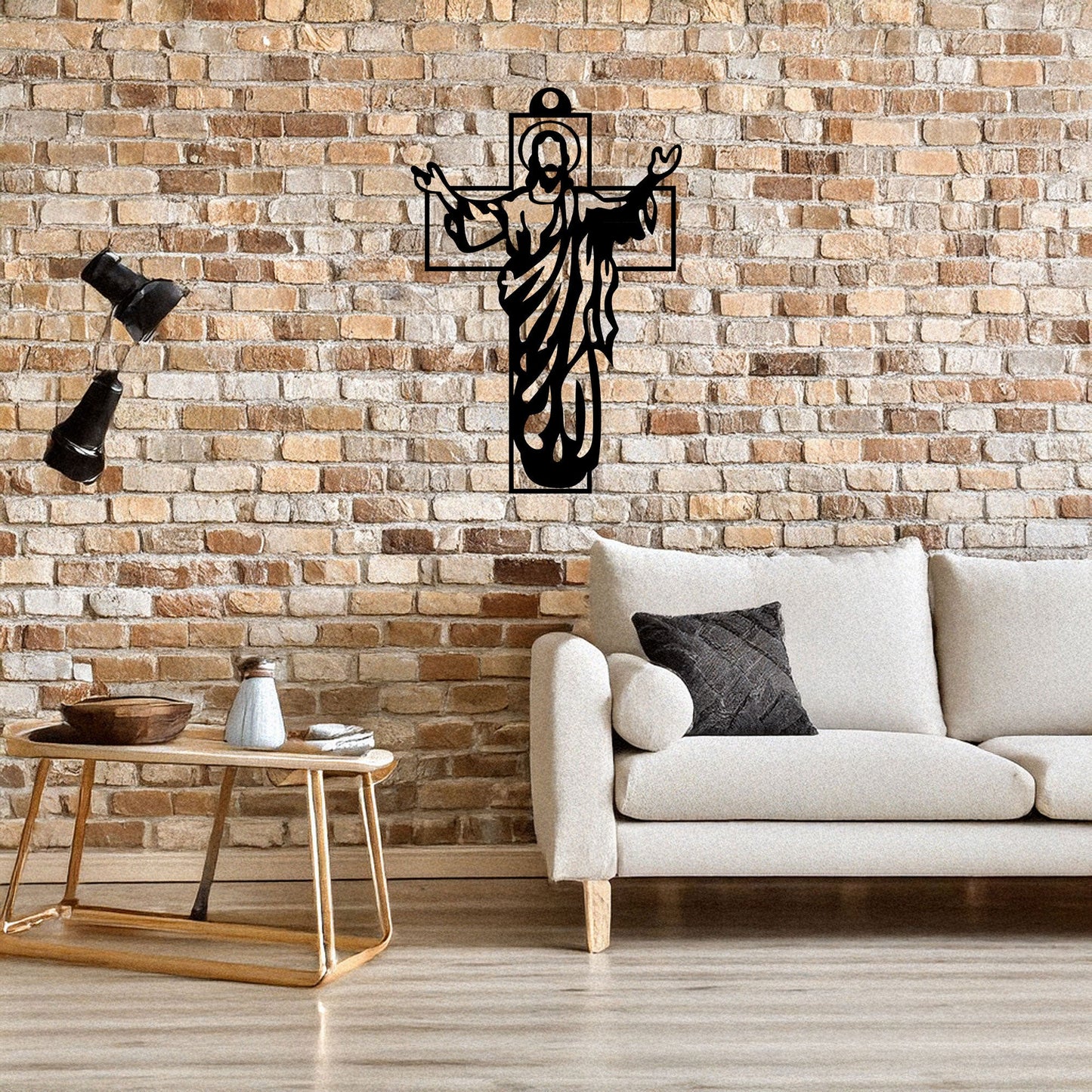 Laser Cut Metal Wall Decor, Jesus Christian Cross Design, Black Religious Wall Art, Matte Black Faith Decor, Spiritual Home Accent