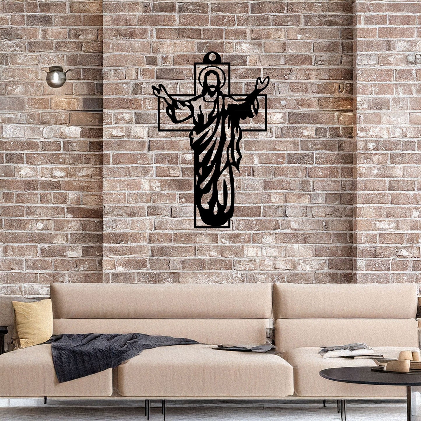 Laser Cut Metal Wall Decor, Jesus Christian Cross Design, Black Religious Wall Art, Matte Black Faith Decor, Spiritual Home Accent