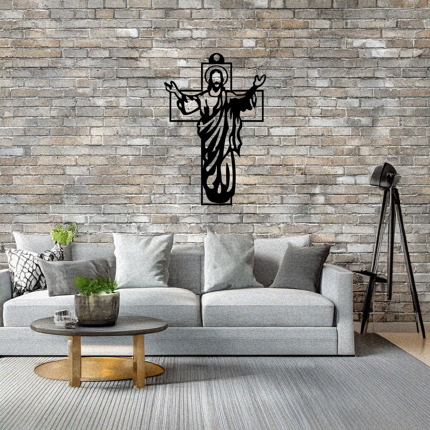 Laser Cut Metal Wall Decor, Jesus Christian Cross Design, Black Religious Wall Art, Matte Black Faith Decor, Spiritual Home Accent