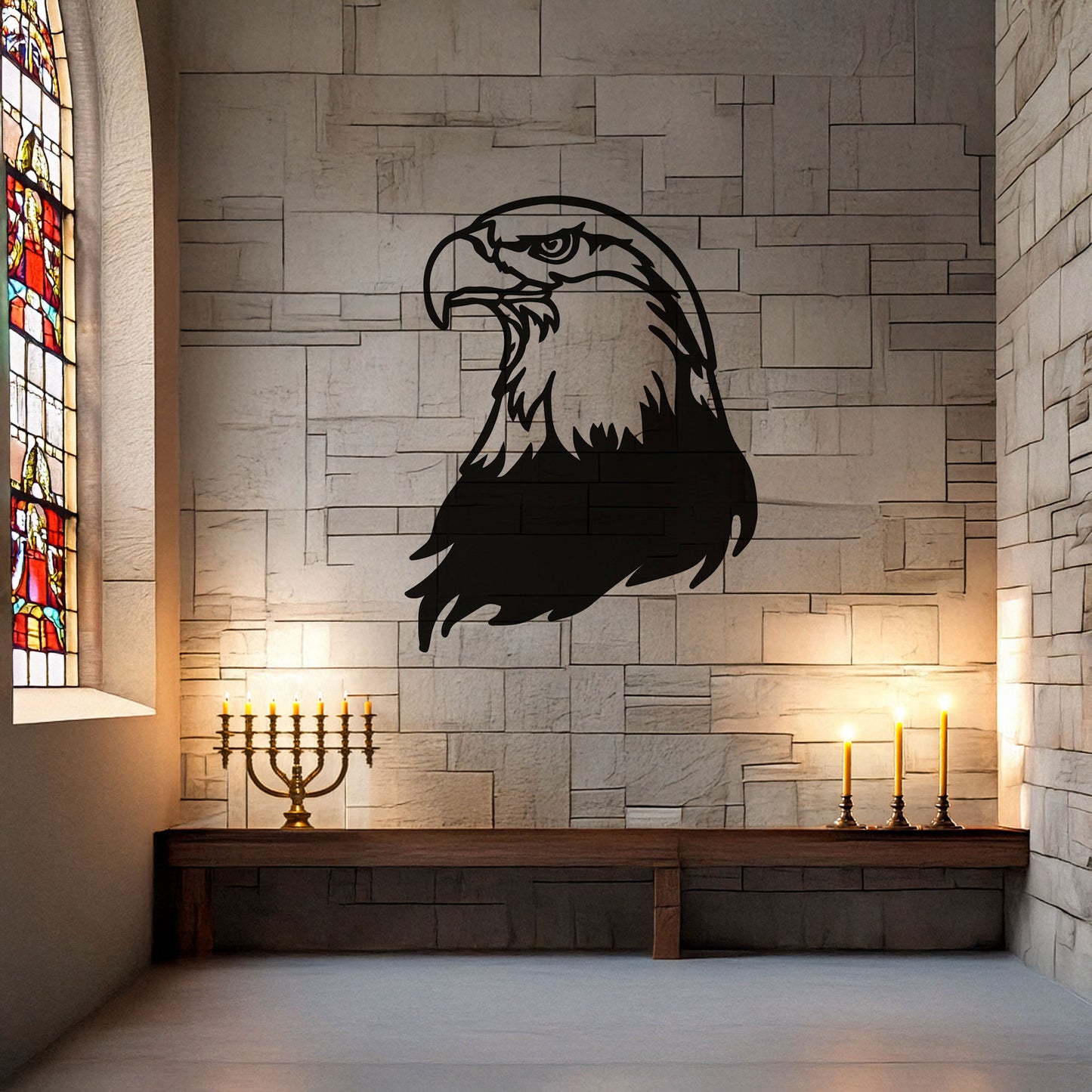 Laser Cut Eagle Wall Decor, Matte Black Metal Bird Art, Patriotic Gift for Nature Lovers, Rustic Wall Accent, 3 Sizes
