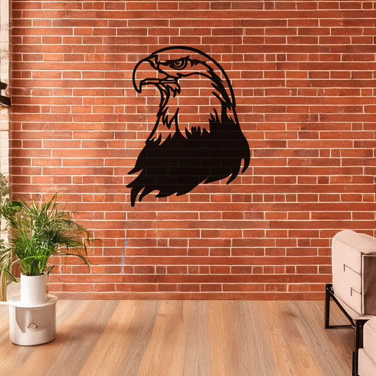 Laser Cut Eagle Wall Decor, Matte Black Metal Bird Art, Patriotic Gift for Nature Lovers, Rustic Wall Accent, 3 Sizes