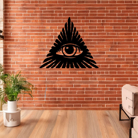 All-Seeing Eye Laser Cut Metal Wall Decor, Black Symbolic Art for Modern Home, Esoteric Gift Idea, 3 Sizes