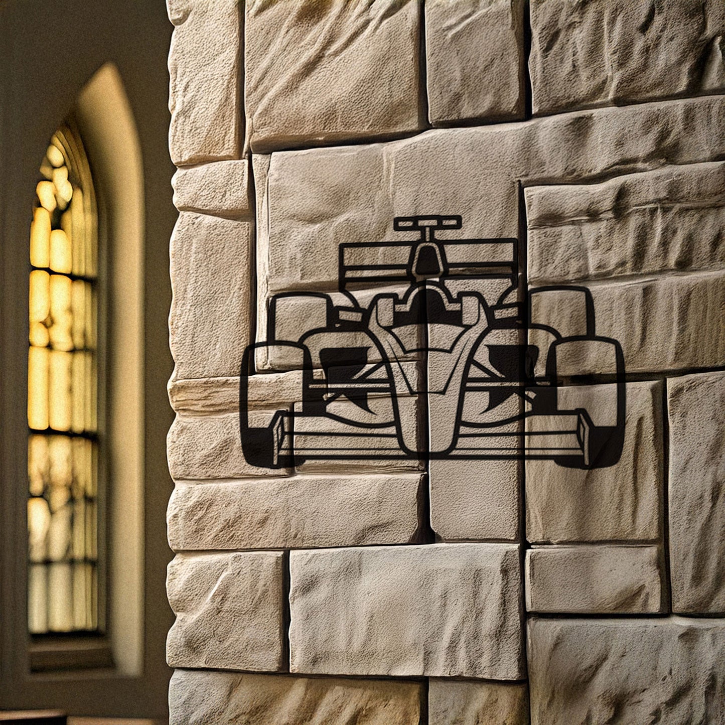 Formula 1 Car Front View Laser Cut Metal Wall Decor, Black Motorsport Gift, Modern Racing Art, 3 Sizes