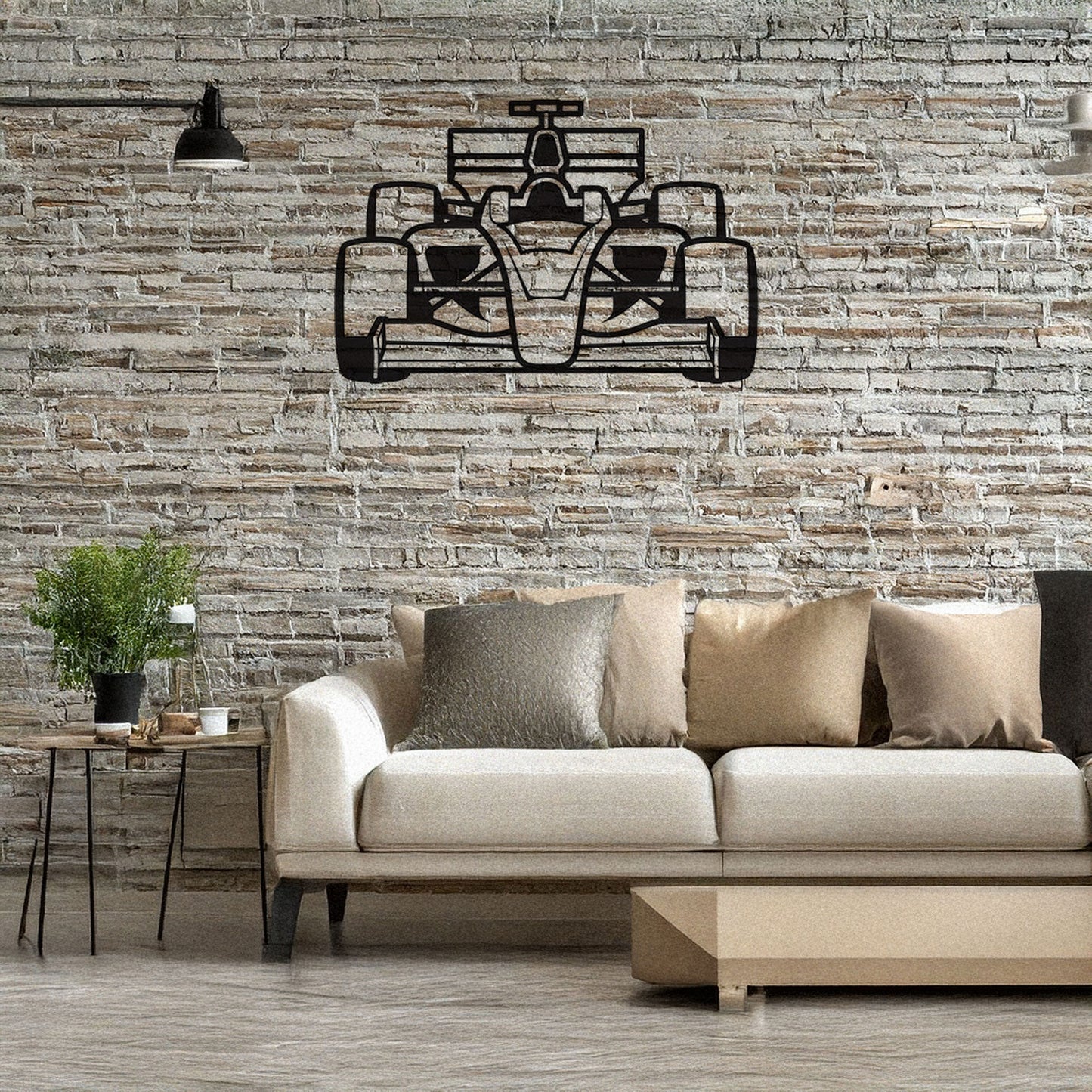 Formula 1 Car Front View Laser Cut Metal Wall Decor, Black Motorsport Gift, Modern Racing Art, 3 Sizes