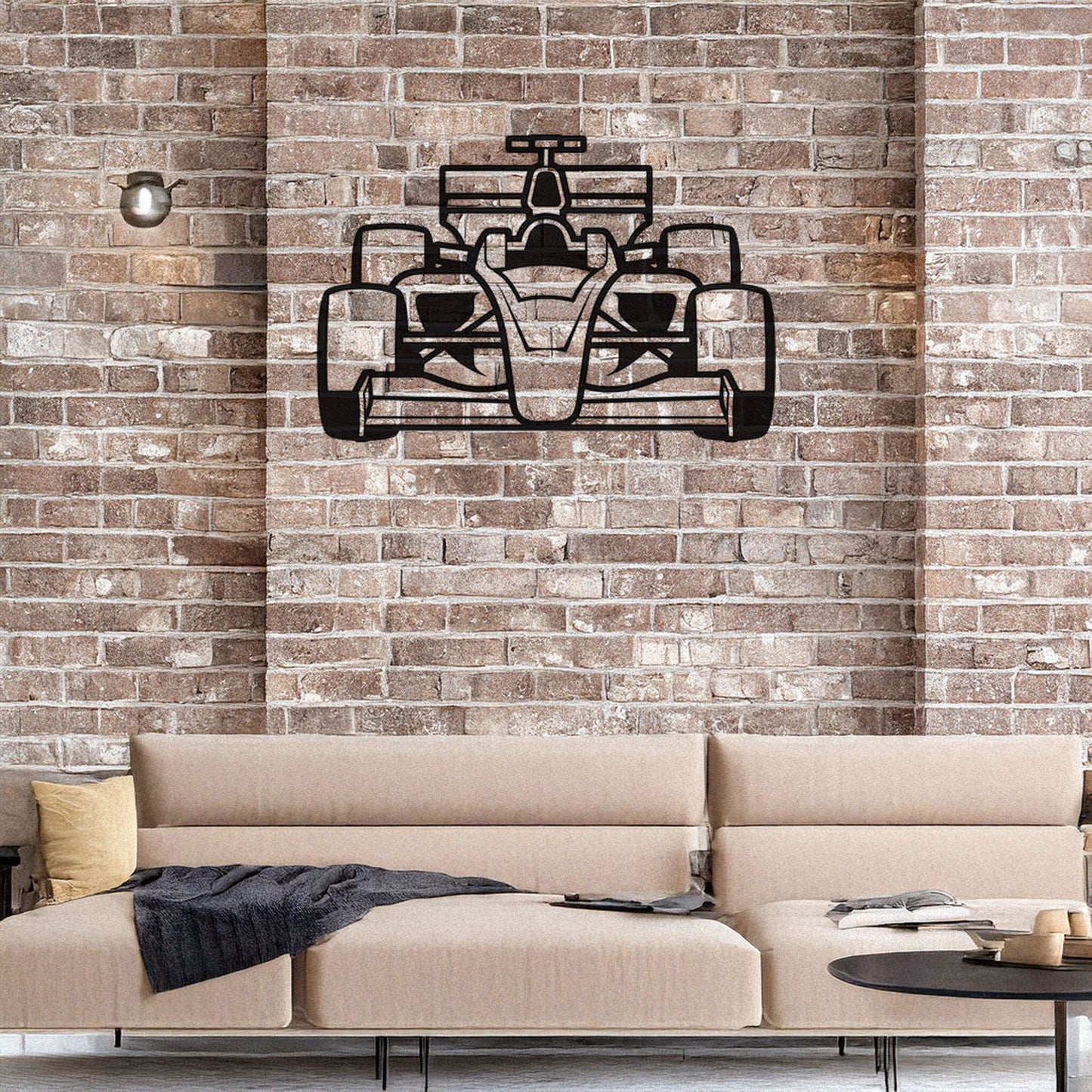 Formula 1 Car Front View Laser Cut Metal Wall Decor, Black Motorsport Gift, Modern Racing Art, 3 Sizes