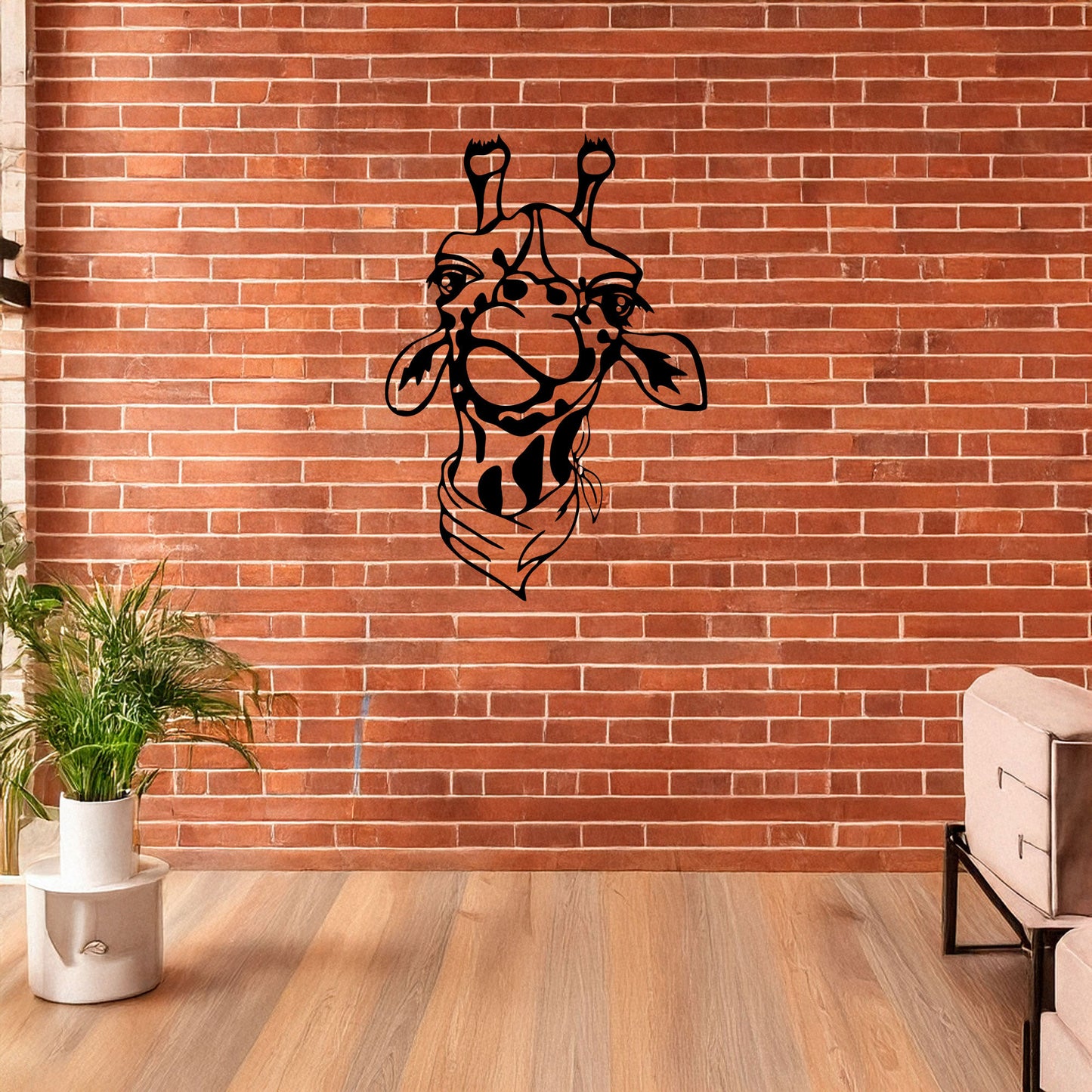 Giraffe Laser Cut Metal Wall Decor, Black Animal-Themed Wall Art, Unique Gift for Wildlife Lovers, 3 Sizes