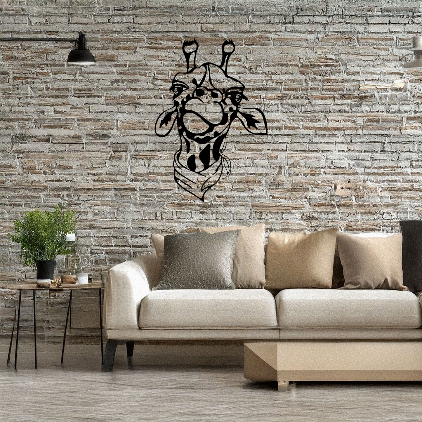 Giraffe Laser Cut Metal Wall Decor, Black Animal-Themed Wall Art, Unique Gift for Wildlife Lovers, 3 Sizes