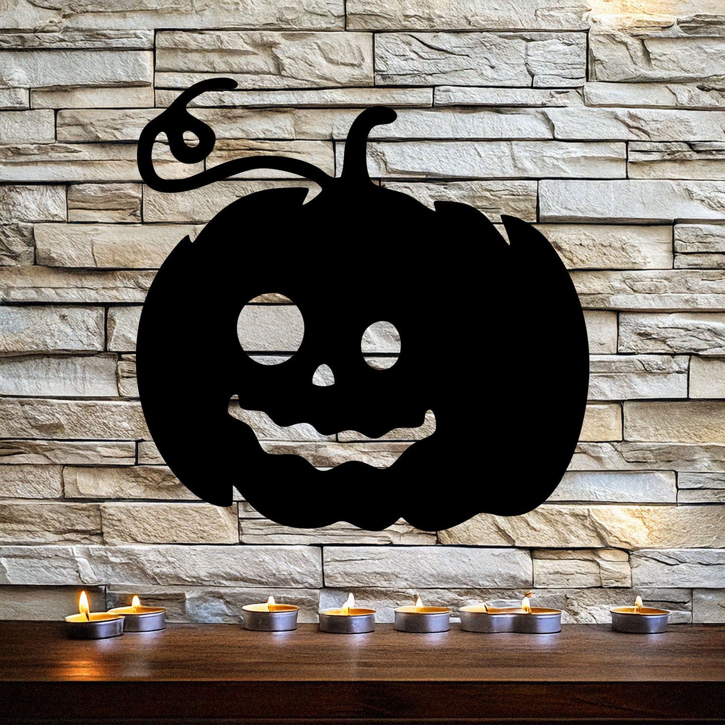 Halloween Pumpkin Metal Wall Decor, Black Laser Cut Pumpkin Art, Spooky Halloween Home Decoration, 3 Sizes Available