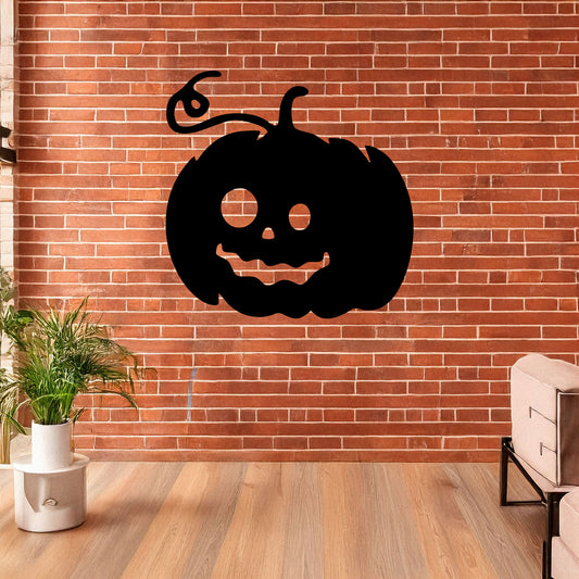 Halloween Pumpkin Metal Wall Decor, Black Laser Cut Pumpkin Art, Spooky Halloween Home Decoration, 3 Sizes Available