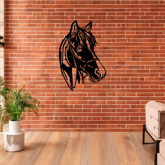 Elegant Horse Head Wall Art, Laser Cut Black Metal Horse Decor, Equestrian Gift, 3 Sizes