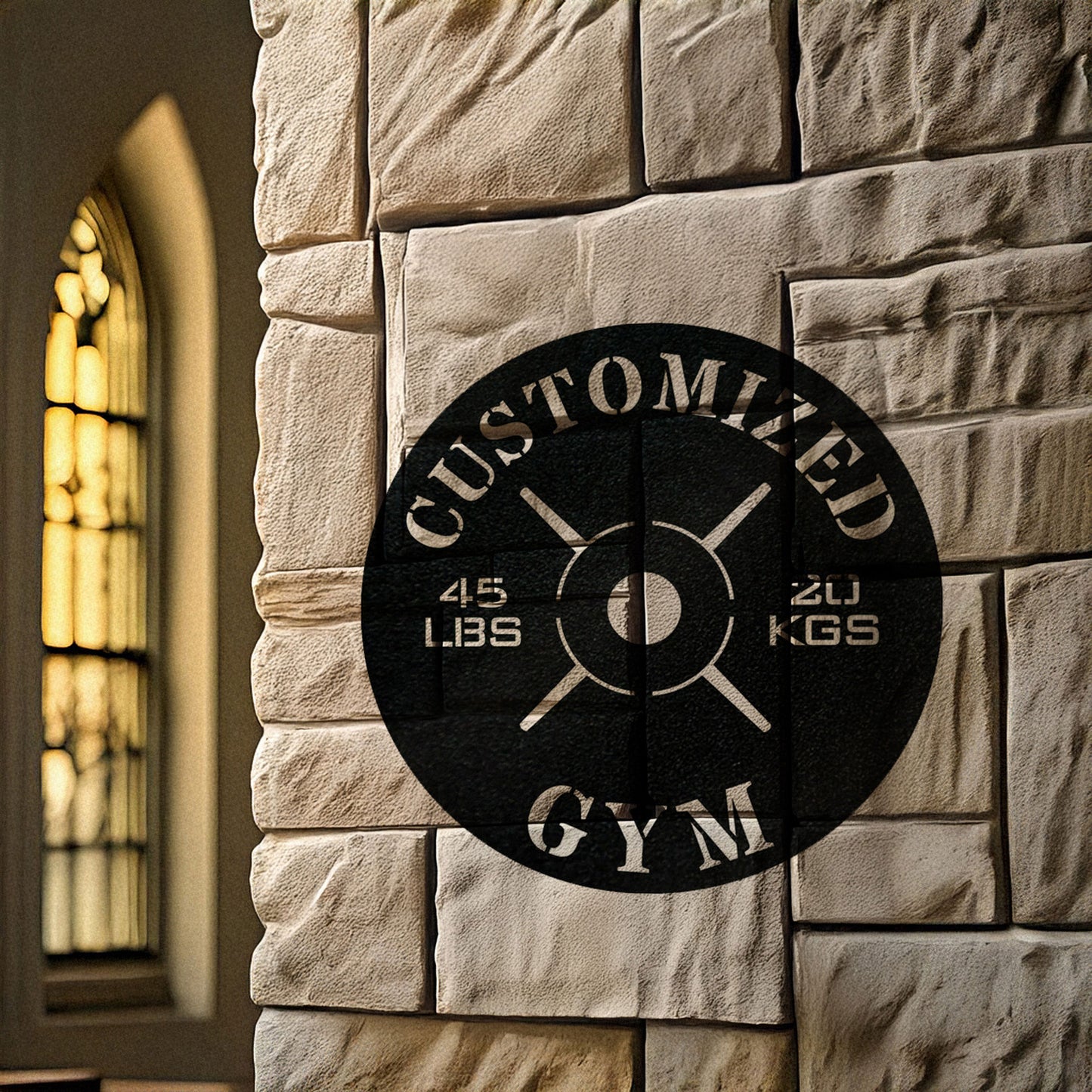 Gym Weight Plate Metal Wall Art - Personalized Laser Cut Black Metal Decor, Fitness Room Sign, Gym Enthusiast Gift, Available in 3 Sizes