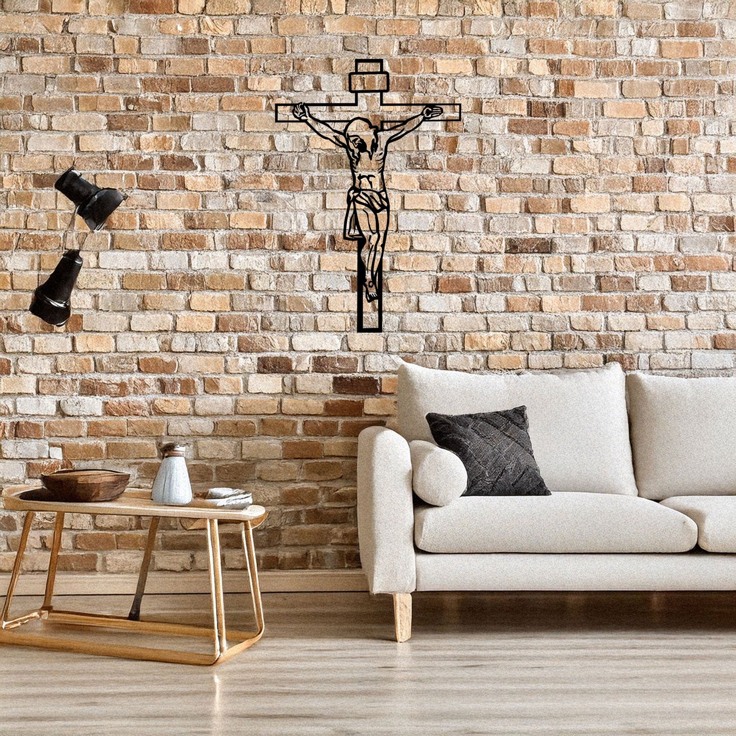 Laser Cut Metal Wall Decor Crucifixion of Jesus Design, Christian Wall Art for Home or Church, 3 Sizes Available, Black Finish