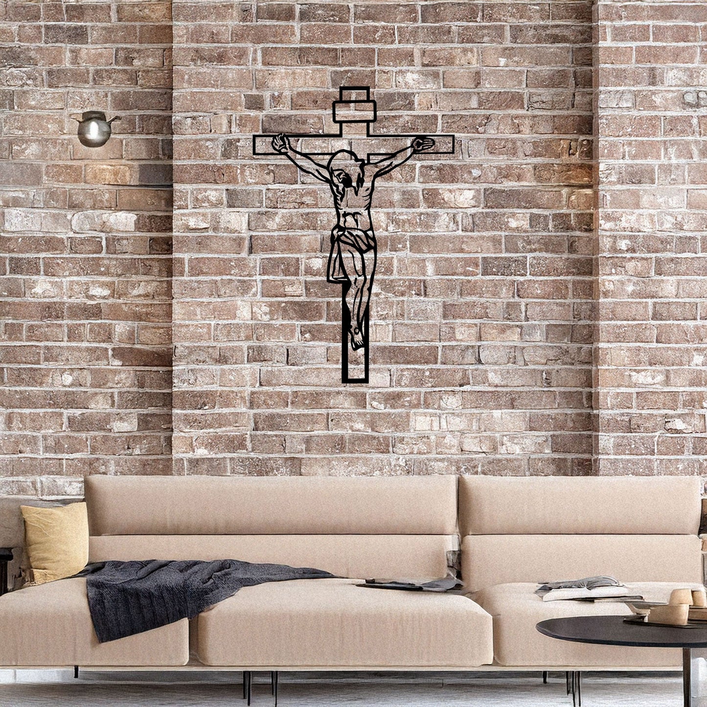 Laser Cut Metal Wall Decor Crucifixion of Jesus Design, Christian Wall Art for Home or Church, 3 Sizes Available, Black Finish