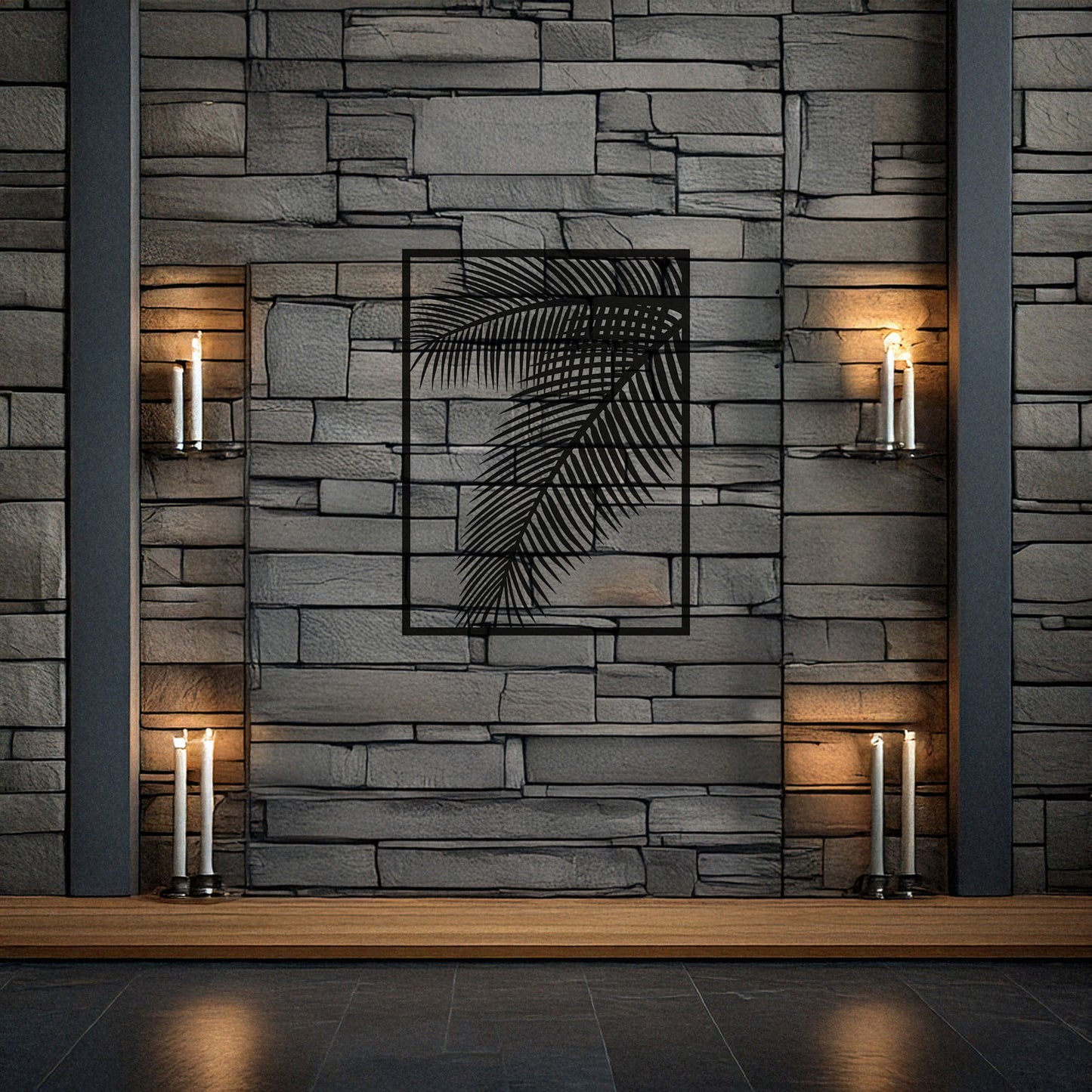 Elegant Laser Cut Metal Leaf Wall Decor, Black Botanical Wall Art for Home & Garden, 3 Sizes Available