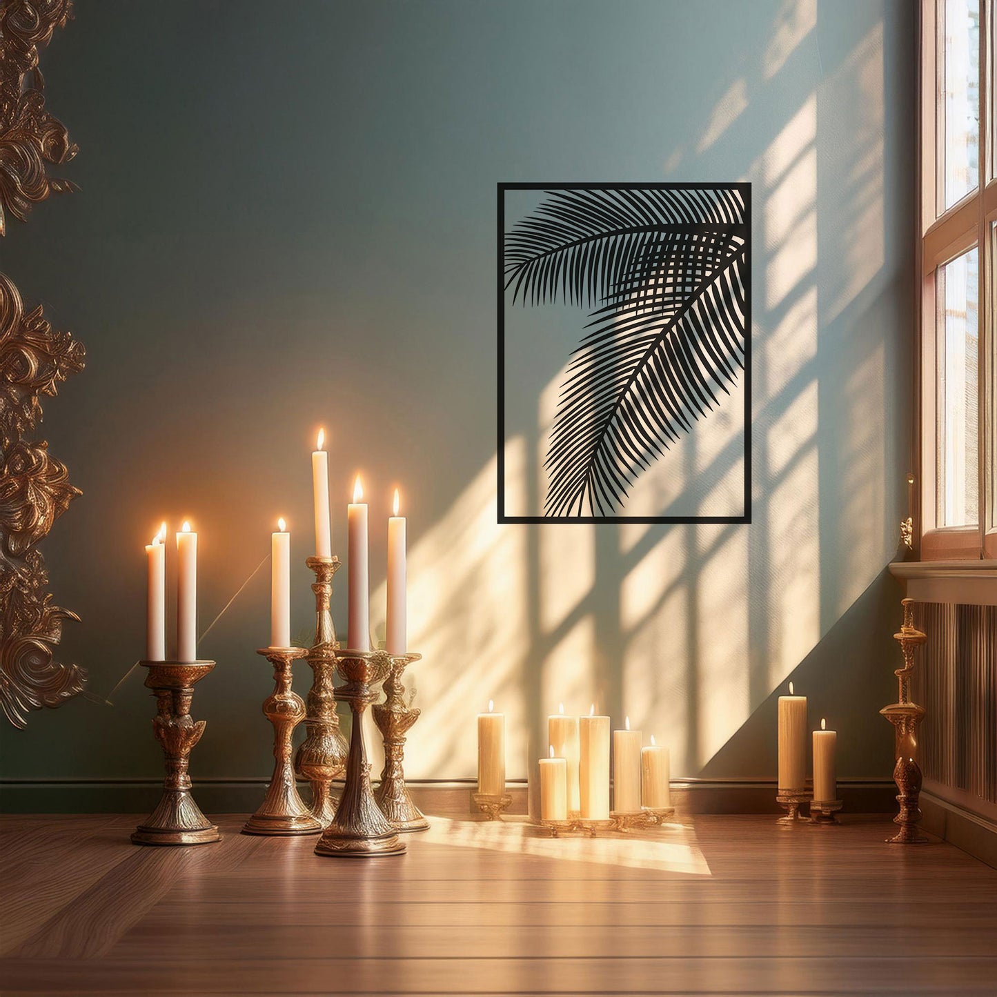 Elegant Laser Cut Metal Leaf Wall Decor, Black Botanical Wall Art for Home & Garden, 3 Sizes Available