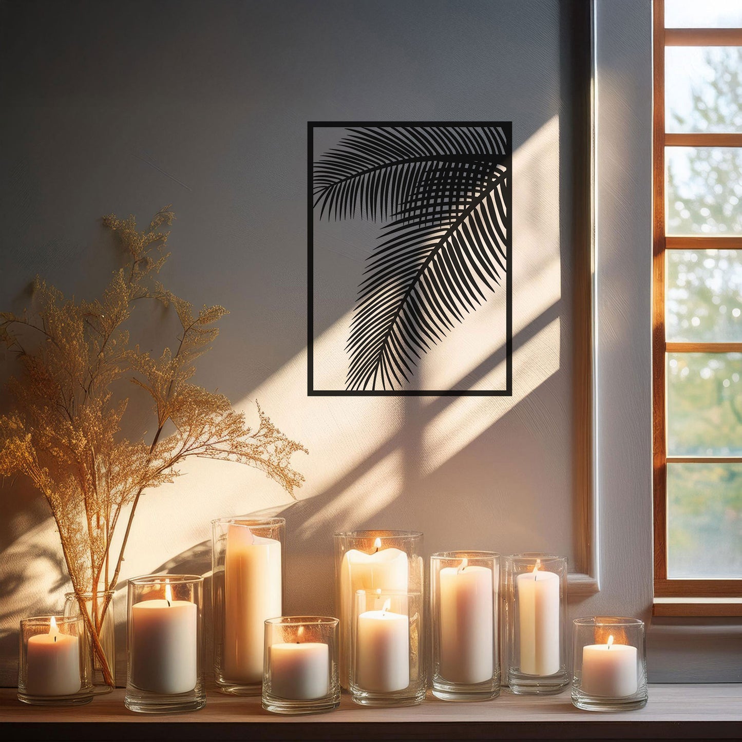 Elegant Laser Cut Metal Leaf Wall Decor, Black Botanical Wall Art for Home & Garden, 3 Sizes Available