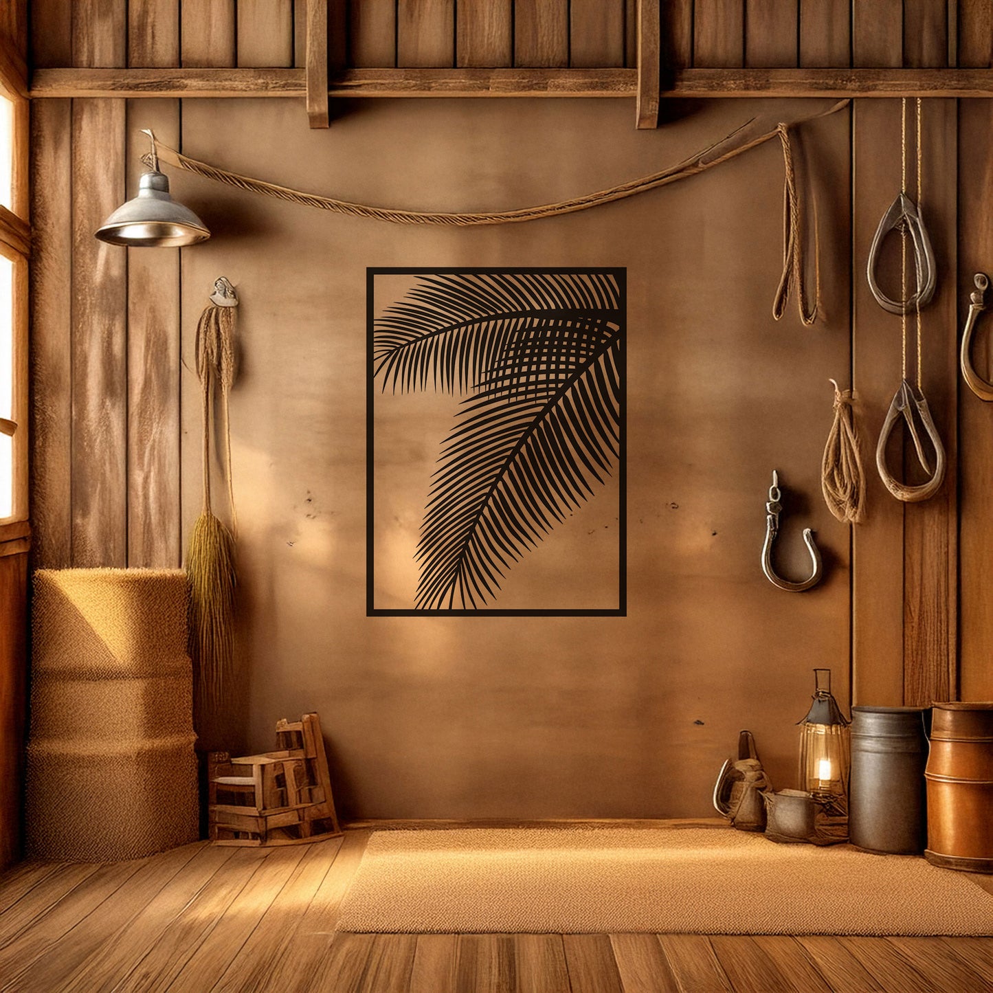 Elegant Laser Cut Metal Leaf Wall Decor, Black Botanical Wall Art for Home & Garden, 3 Sizes Available