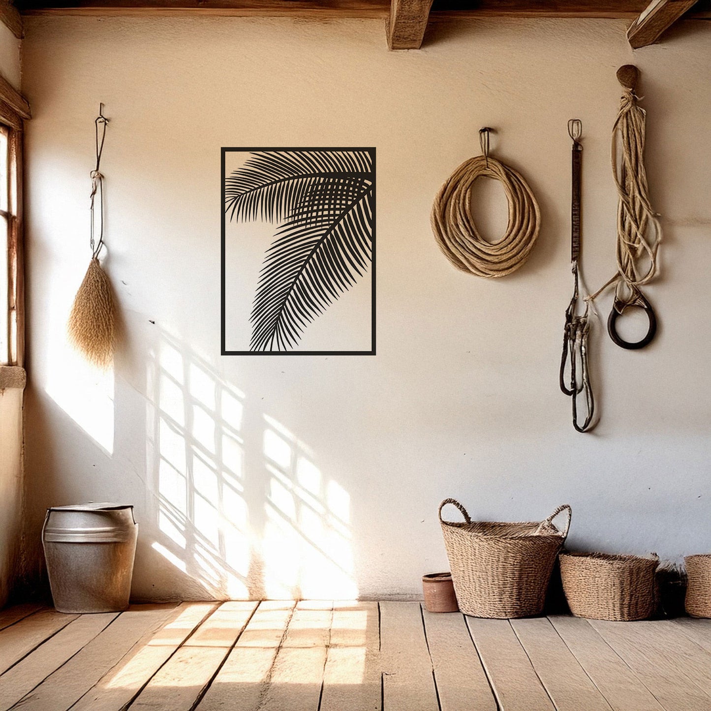Elegant Laser Cut Metal Leaf Wall Decor, Black Botanical Wall Art for Home & Garden, 3 Sizes Available