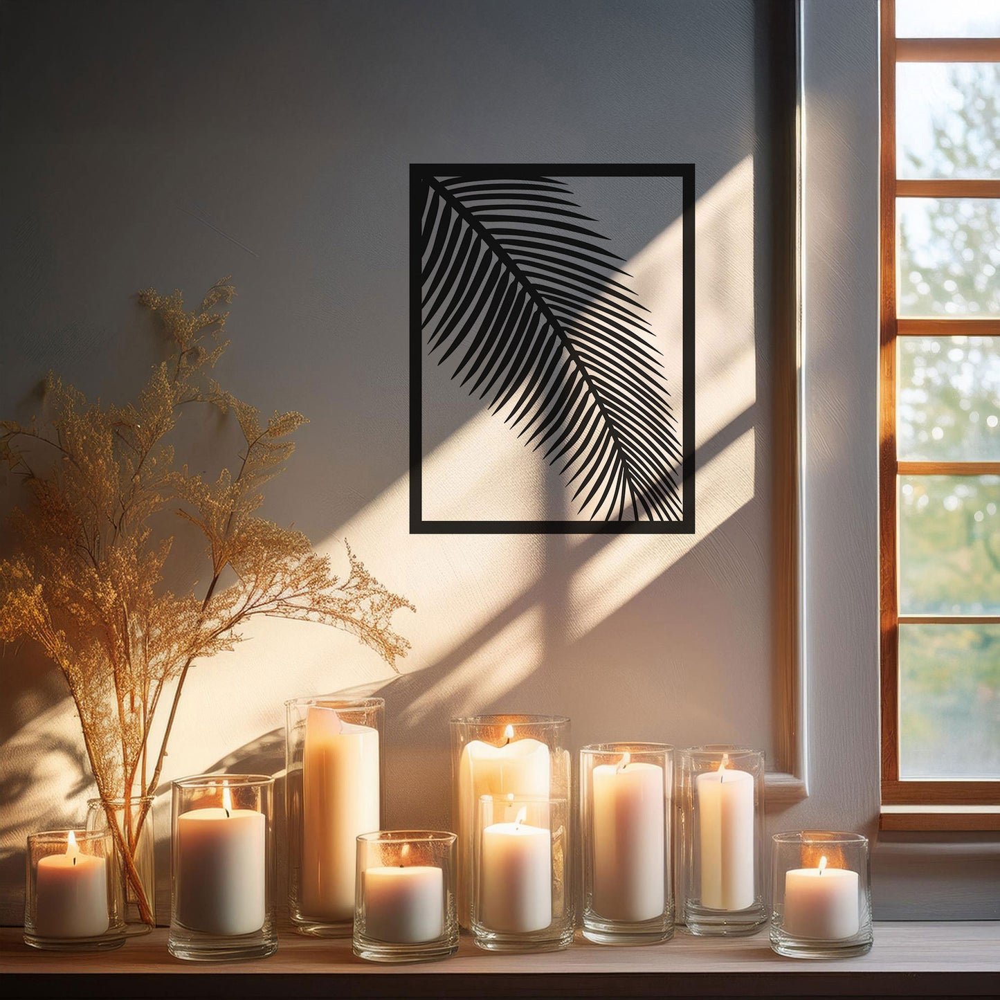Modern Laser Cut Metal Leaf Wall Art, Black Botanical Decor for Home & Garden, 3 Sizes Available