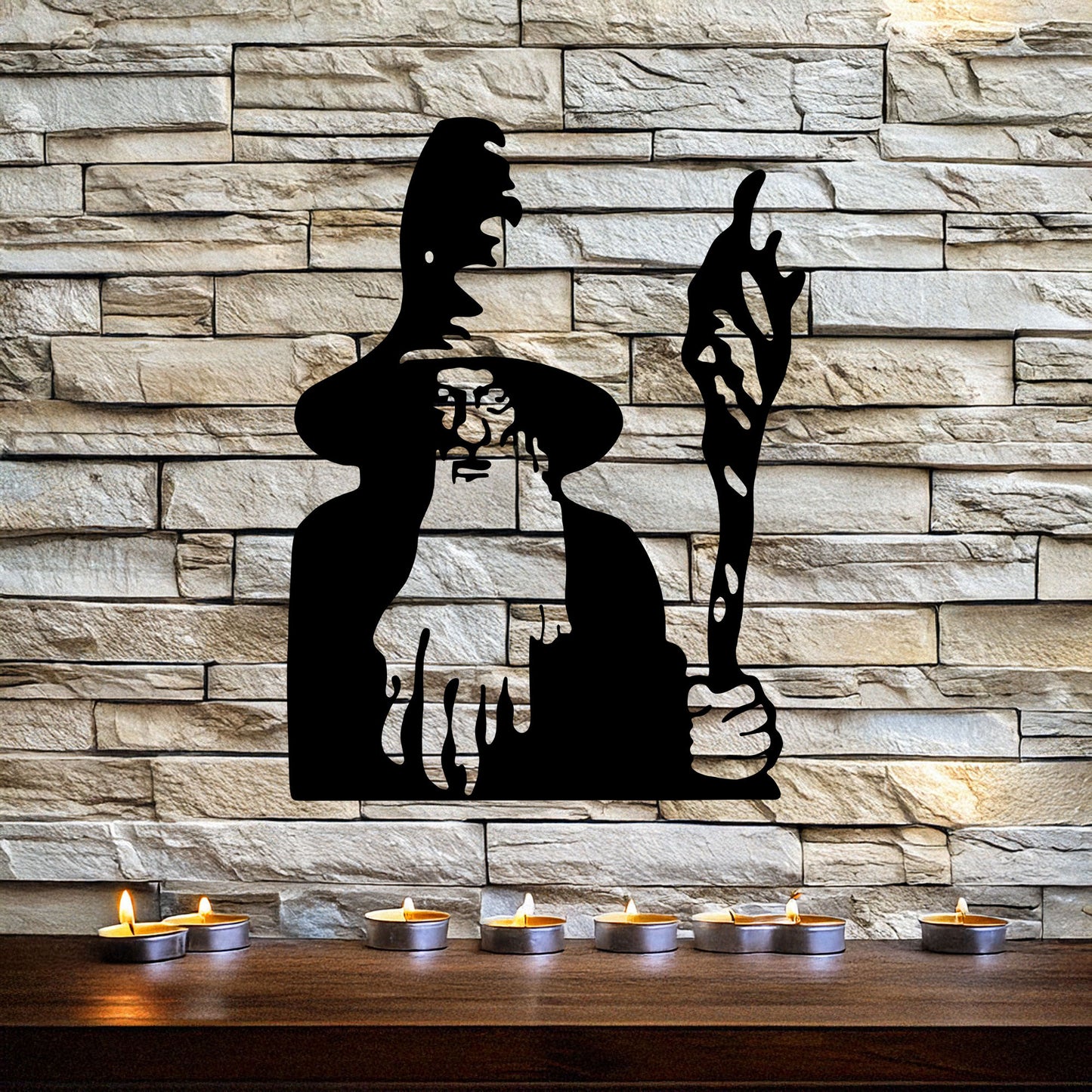 Lord of the Rings Gandalf Metal Wall Art - Laser Cut Black Metal Decor in 3 Sizes - Unique Gift for Tolkien Fans & Fantasy Lovers