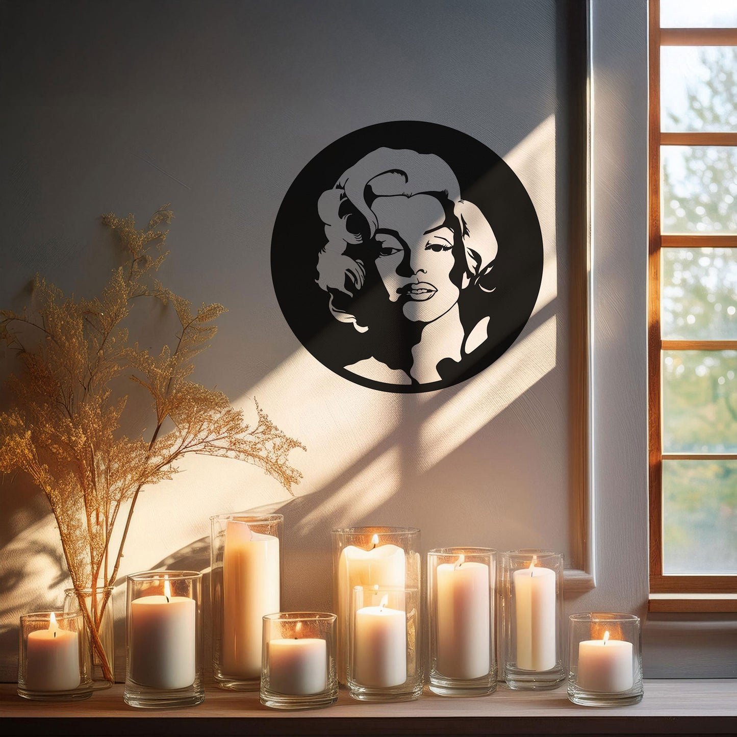 Laser Cut Metal Wall Decor Marilyn Monroe Design - Black Steel Art in 3 Sizes, Iconic Pop Art Style, Perfect Gift for Fans & Art Lovers