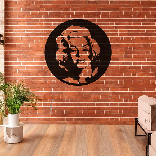 Laser Cut Metal Wall Decor Marilyn Monroe Design - Black Steel Art in 3 Sizes, Iconic Pop Art Style, Perfect Gift for Fans & Art Lovers