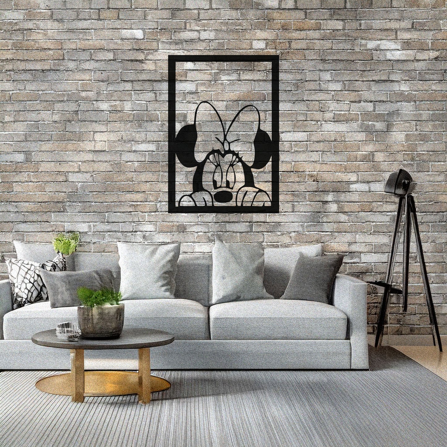 Minnie Mouse Laser Cut Metal Wall Art - Black Metal Decor for Kids' Rooms - Cartoon Wall Accent - Available in Small, Medium, and Large Sizes