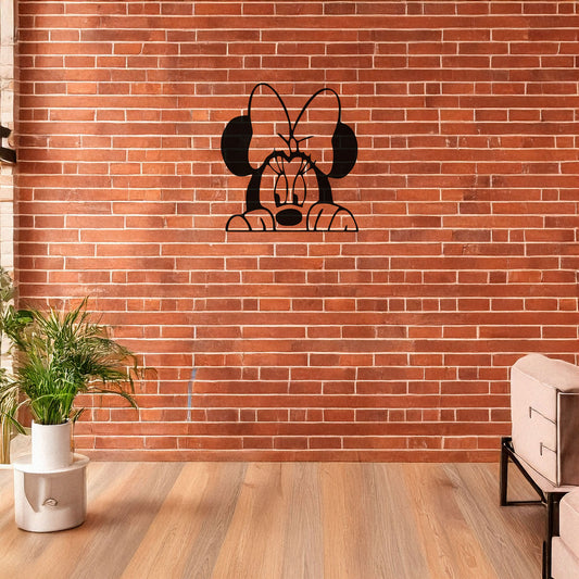 Minnie Mouse Laser Cut Metal Wall Art - Black Metal Decor for Disney Lovers - Perfect Gift for Kids’ Rooms in 3 Sizes