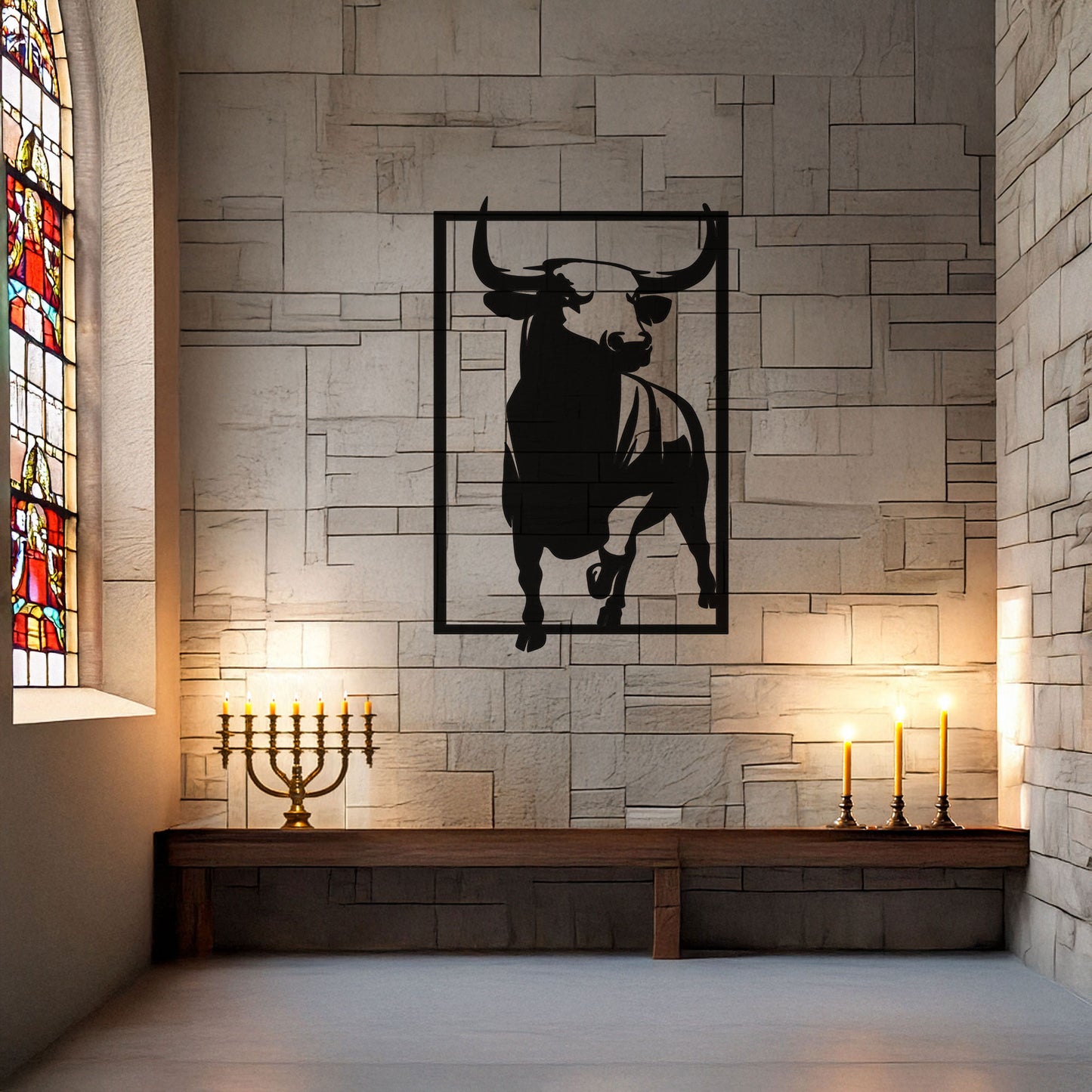 Bold Bull Laser Cut Metal Wall Art - Black Metal Decor for Home or Office, Available in 3 Sizes, Unique Gift for Animal Lovers