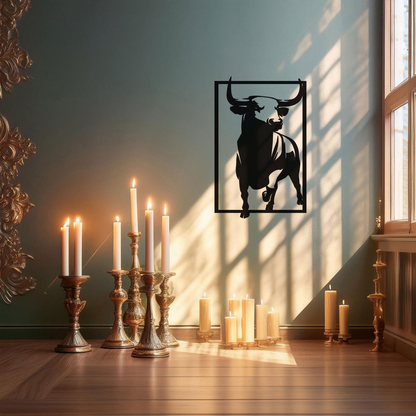 Bold Bull Laser Cut Metal Wall Art - Black Metal Decor for Home or Office, Available in 3 Sizes, Unique Gift for Animal Lovers