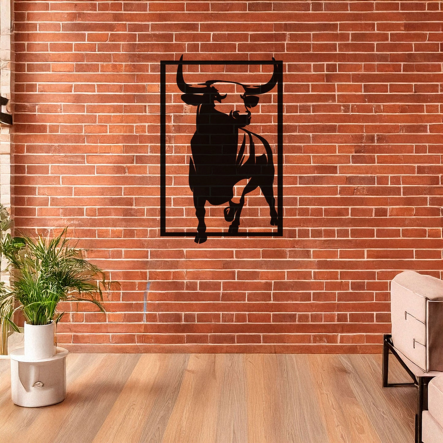 Bold Bull Laser Cut Metal Wall Art - Black Metal Decor for Home or Office, Available in 3 Sizes, Unique Gift for Animal Lovers