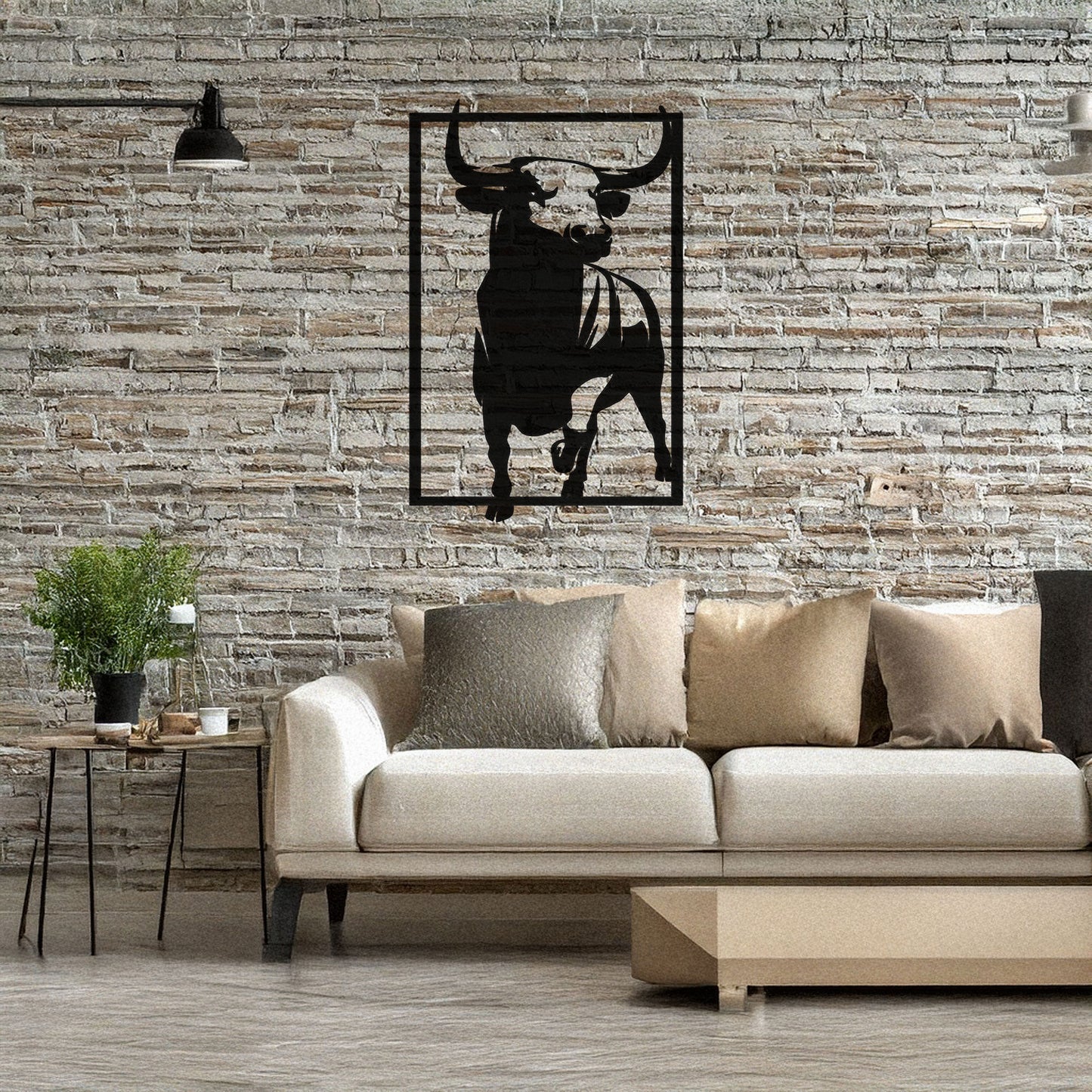 Bold Bull Laser Cut Metal Wall Art - Black Metal Decor for Home or Office, Available in 3 Sizes, Unique Gift for Animal Lovers