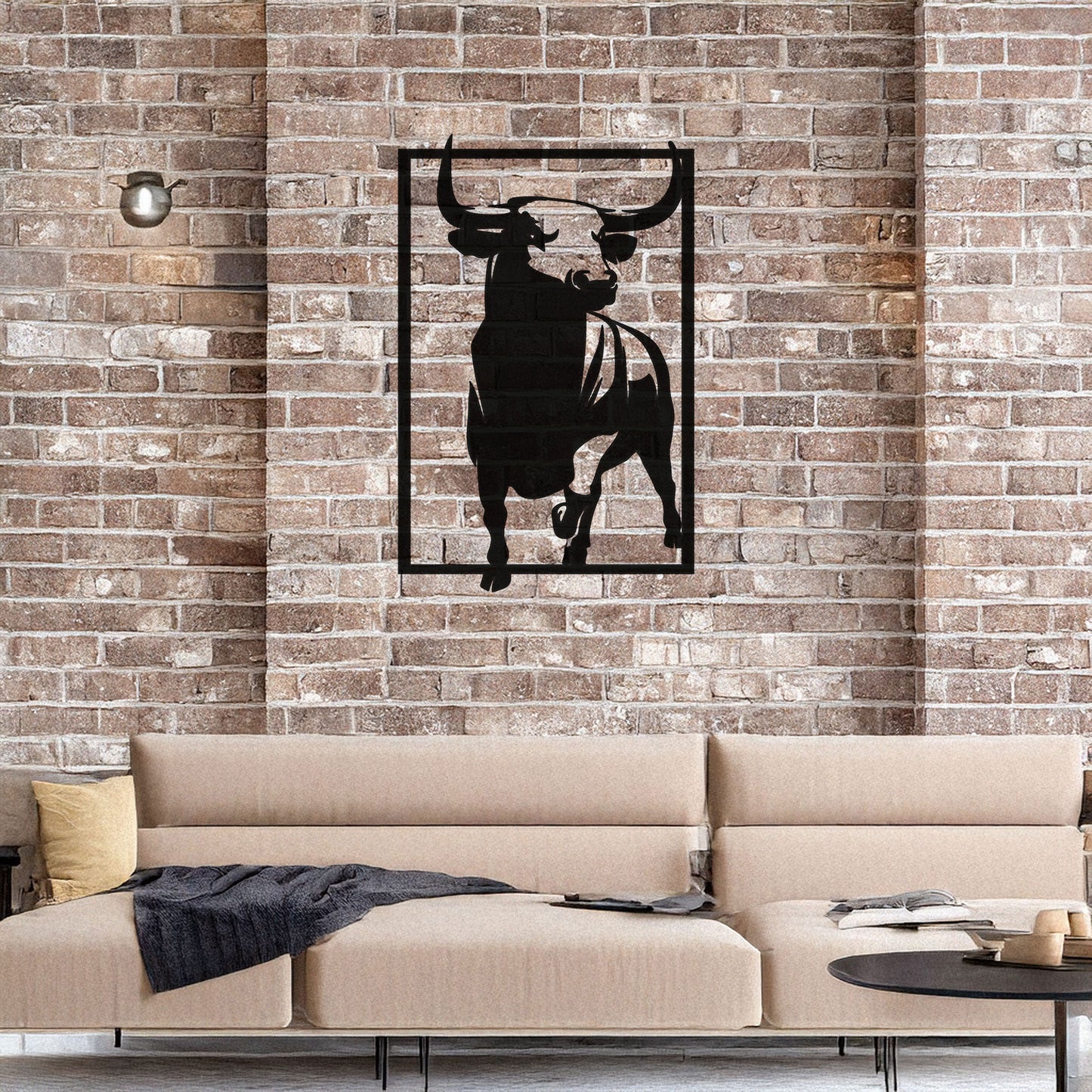 Bold Bull Laser Cut Metal Wall Art - Black Metal Decor for Home or Office, Available in 3 Sizes, Unique Gift for Animal Lovers