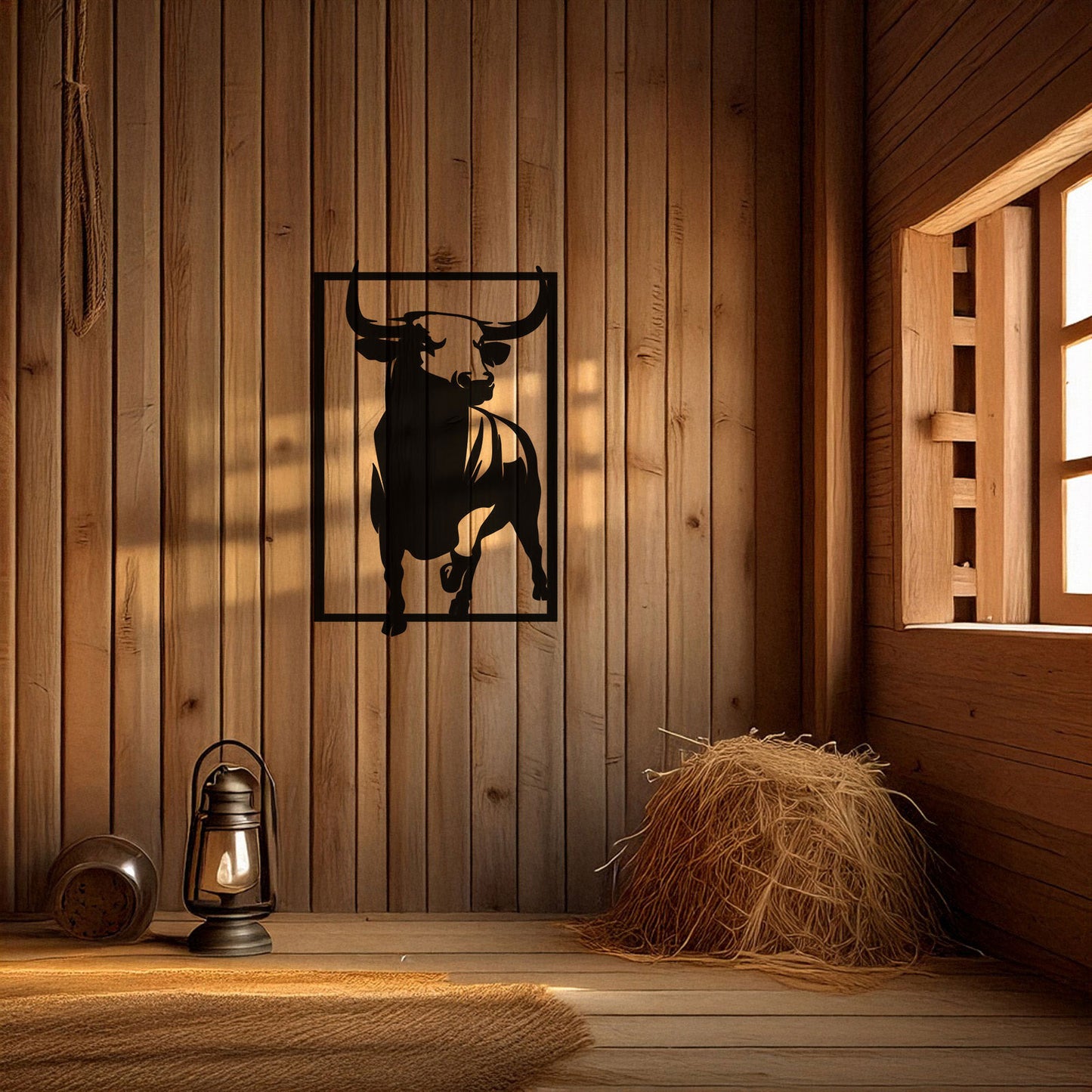 Bold Bull Laser Cut Metal Wall Art - Black Metal Decor for Home or Office, Available in 3 Sizes, Unique Gift for Animal Lovers